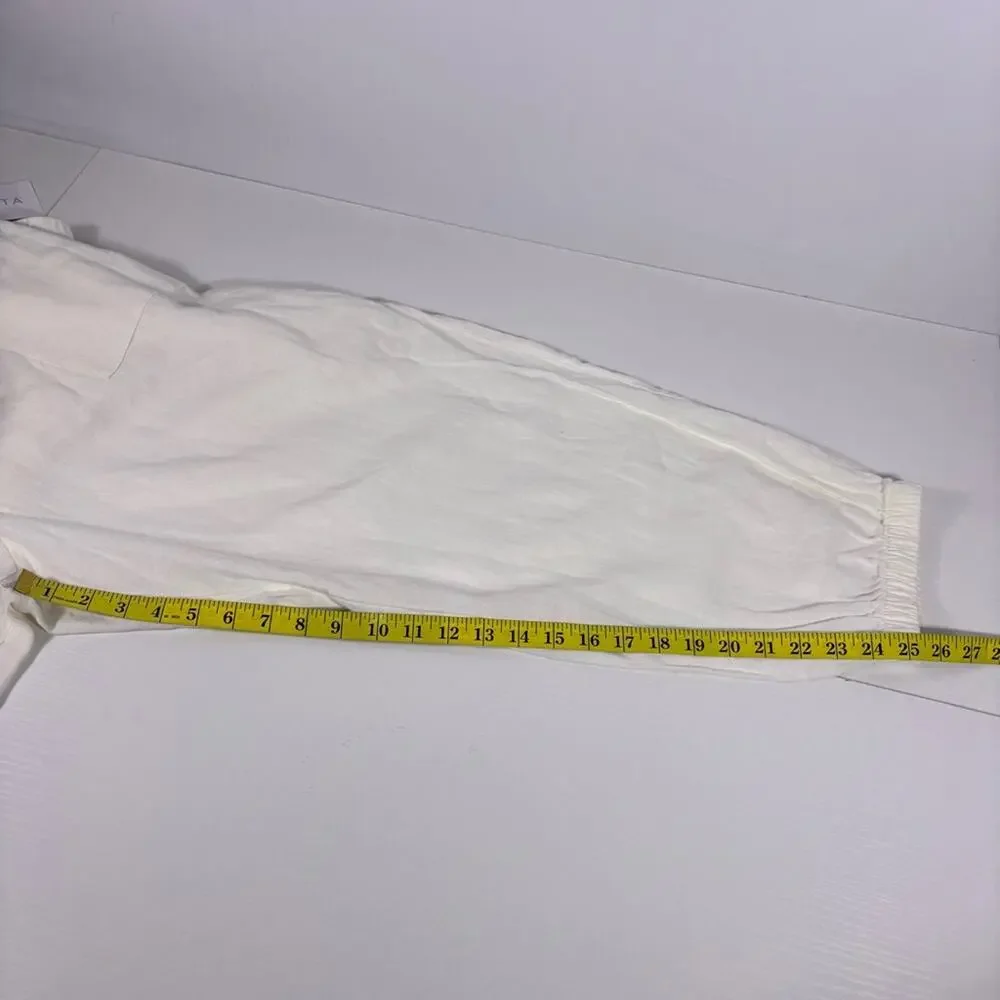NWT Athleta White Linen Joggers Size 22 T6